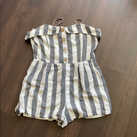 *SOLD* Pink Lily Btq Long Awaited Love Striped Romper - Picture 2 of 11